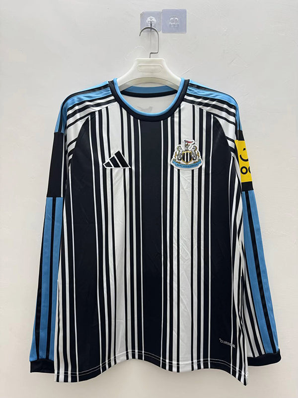 Newcastle 26/27 Black/White Barcode Stripe Home Long Sleeve Jersey