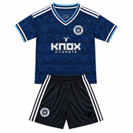 Newcastle 26/27 Blue/White Stripes Away Kids Jersey Set