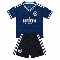 Newcastle 26/27 Blue/White Stripes Away Kids Jersey Set