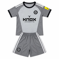 Newcastle 26/27Grey/Black/White Stripes Away Kids Jersey Set