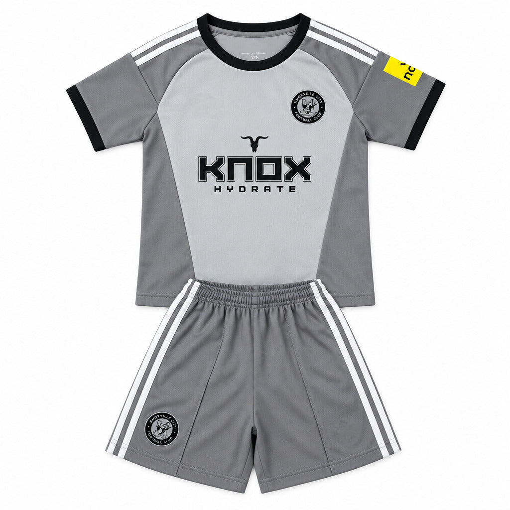 Newcastle 26/27Grey/Black/White Stripes Away Kids Jersey Set