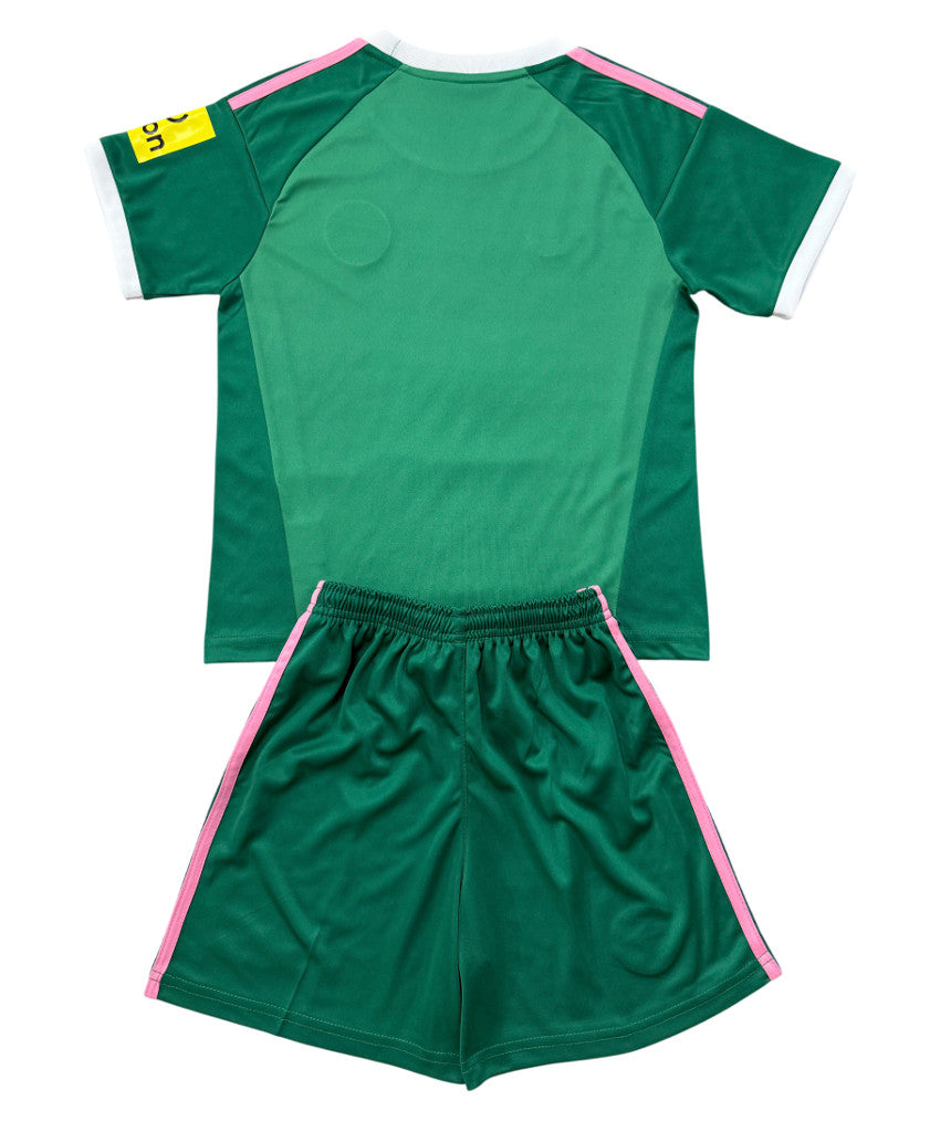 Newcastle United 26/27 Green/White/Pink Stripes Goalkeeper Kids Jersey Set