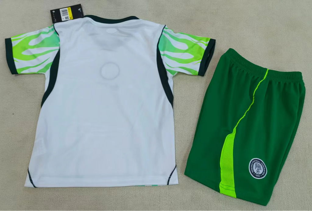 Nigeria 2026 White/Green Home Kids Jersey Set