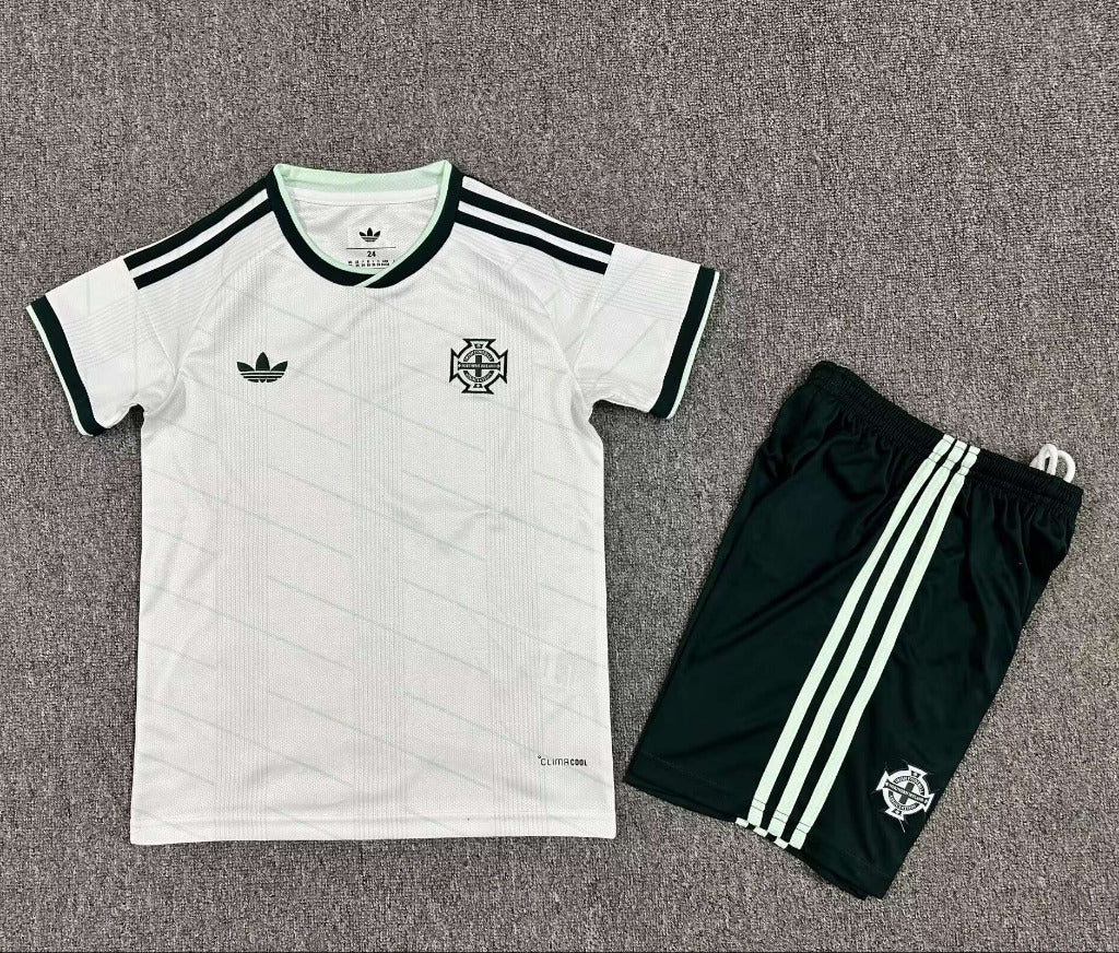 Northern Ireland 2026 White/Black Away Kids Jersey Set