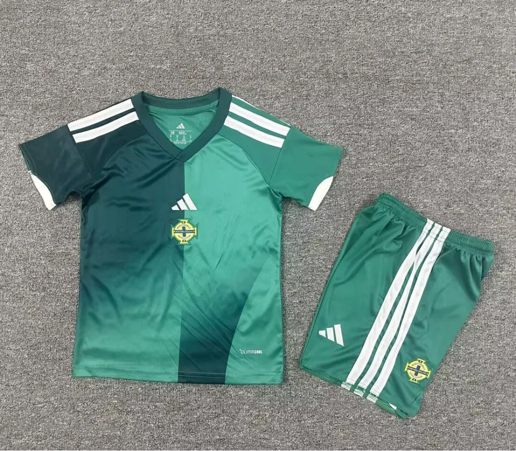 Northern Ireland 25/26 Green Home Kids Jersey Set
