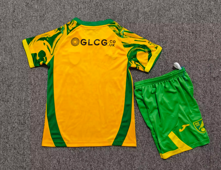 Norwich 26/27 Bright Yellow/Green Home Kids Jersey
