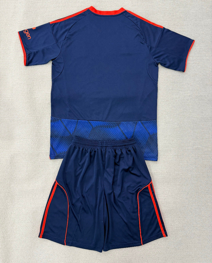 Nottingham Forest 25/26 Blue/Orange Third Kids Jersey Set