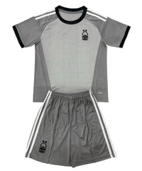 Nottingham Forest 26/27 Gray/White Shoulder Stripes Goalkeeper Kids Jersey Set