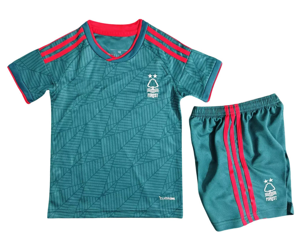 Nottingham Forest 26/27 Green/Red Stripes Away Kids Jersey
