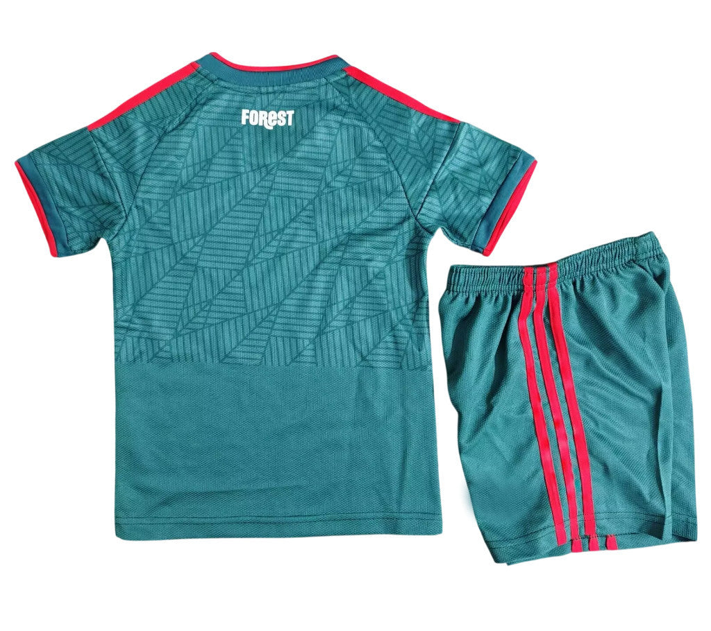 Nottingham Forest 26/27 Green/Red Stripes Away Kids Jersey