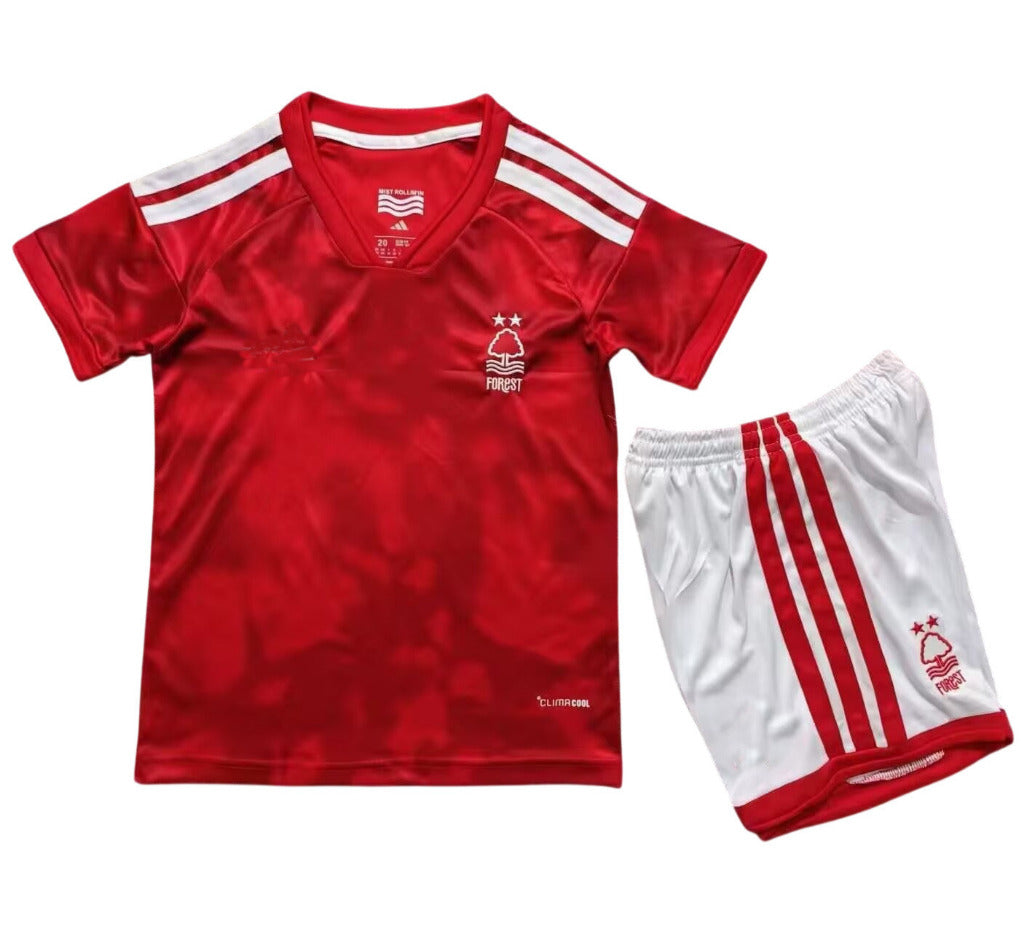 Nottingham Forest 26/27 Red/White 2 Stripes Home Kids Jersey Set