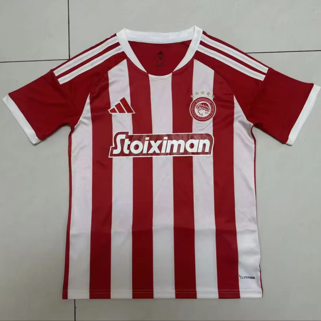 Olympiacos 26/27 Red/White Stripes Home Jersey