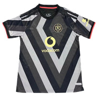 Orlando Pirates 26/27 Black/Gray Chevron Pattern Home Jersey
