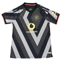 Orlando Pirates 26/27 Black/Gray Chevron Pattern Home Jersey
