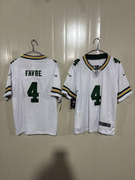 Packer 25/26 Favre #4 White Kids NFL Jersey