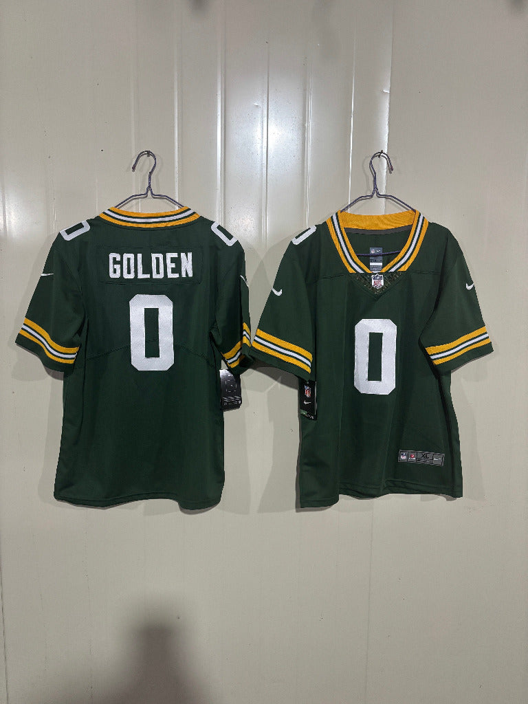 Packer 25/26 Golden #0 Green/White Kids NFL Jersey