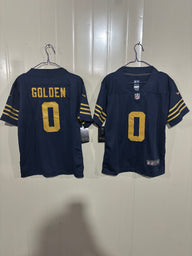 Packer 25/26 Golden #0 Navy Kids NFL Jersey