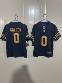 Packer 25/26 Golden #0 Navy Kids NFL Jersey