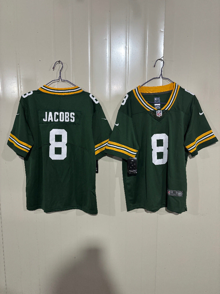 Packer 25/26 Jacobs #8 Green/White Kids NFL Jersey