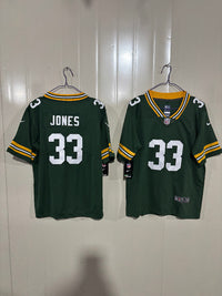 Packer 25/26 Jones #33 Green/White Kids NFL Jersey