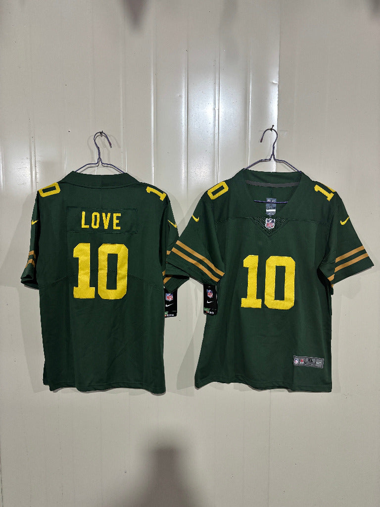 Packer 25/26 Love #10 Green/Yellow Kids NFL Jersey