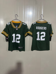Packer 25/26 Rodgers #12 Green/White Kids NFL Jersey