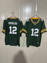 Packer 25/26 Rodgers #12 Green/White Kids NFL Jersey