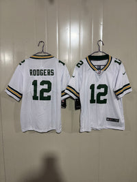 Packer 25/26 Rodgers #12 White Kids NFL Jersey