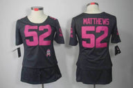 Packers 2021/22 Matthews #52 Black/Pink Women NFL Jersey