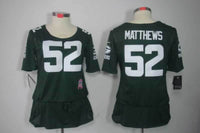 Packers 2021/22 Matthews #52 Black/White Women NFL Jersey