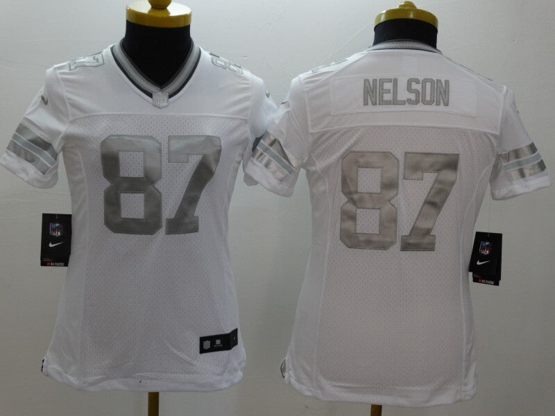 Packers 2021/22 Nelson #87 White/Gray Women NFL Jersey