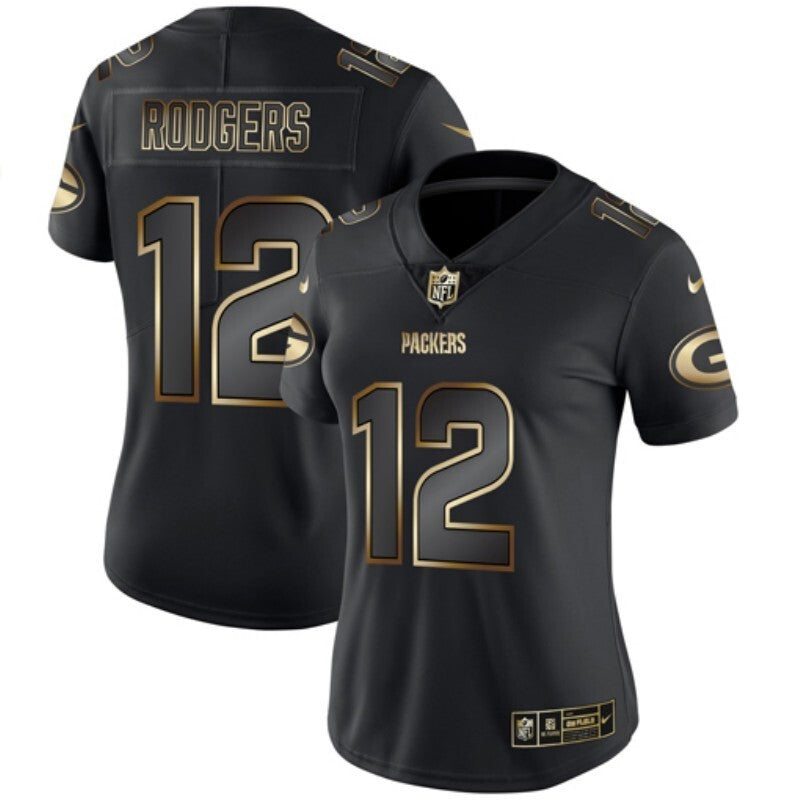 Packers 2021/22 Rodgers #12 Black/Gray Women NFL Jersey