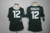 Packers 2021/22 Rodgers #12 Black/White Women NFL Jersey