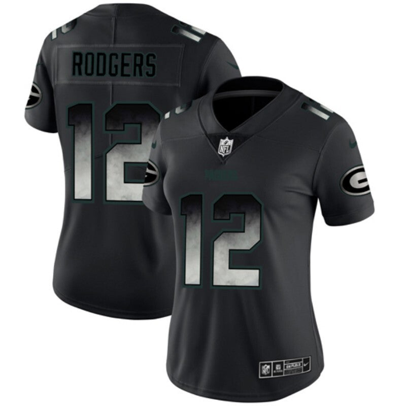 Packers 2021/22 Rodgers #12 Black Women NFL Jersey