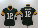 Packers 2021/22 Rodgers #12 Green/Orange Women NFL Jersey