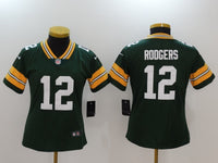 Packers 2021/22 Rodgers #12 Green/Orange Women NFL Jersey