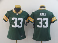 Packers 2022/23 Jones #33 Green/Orange Women NFL Jersey