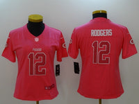 Packers 2022/23 Rodgers #12 Pink Women NFL Jersey