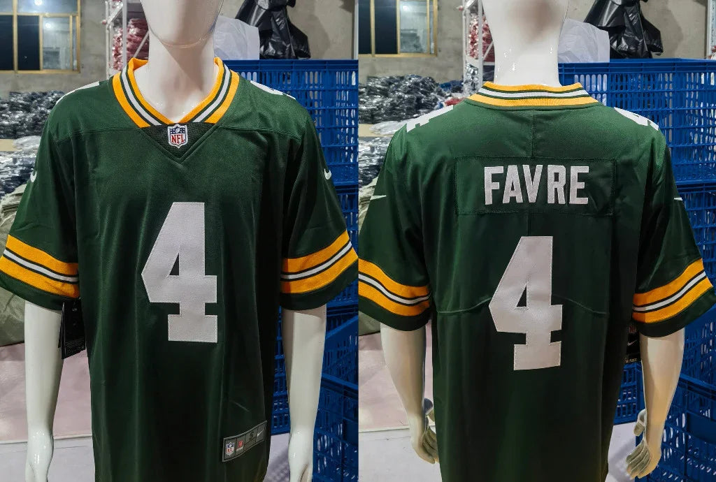Packers 25/26 Favre #4 Green/White NFL Game Jersey