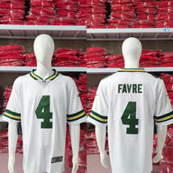 Packers 25/26 Favre #4 White/Green NFL Game Jersey