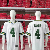 Packers 25/26 Favre #4 White/Green NFL Game Jersey