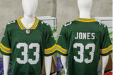 Packers 25/26 Jones #33 Green/White NFL Game Jersey