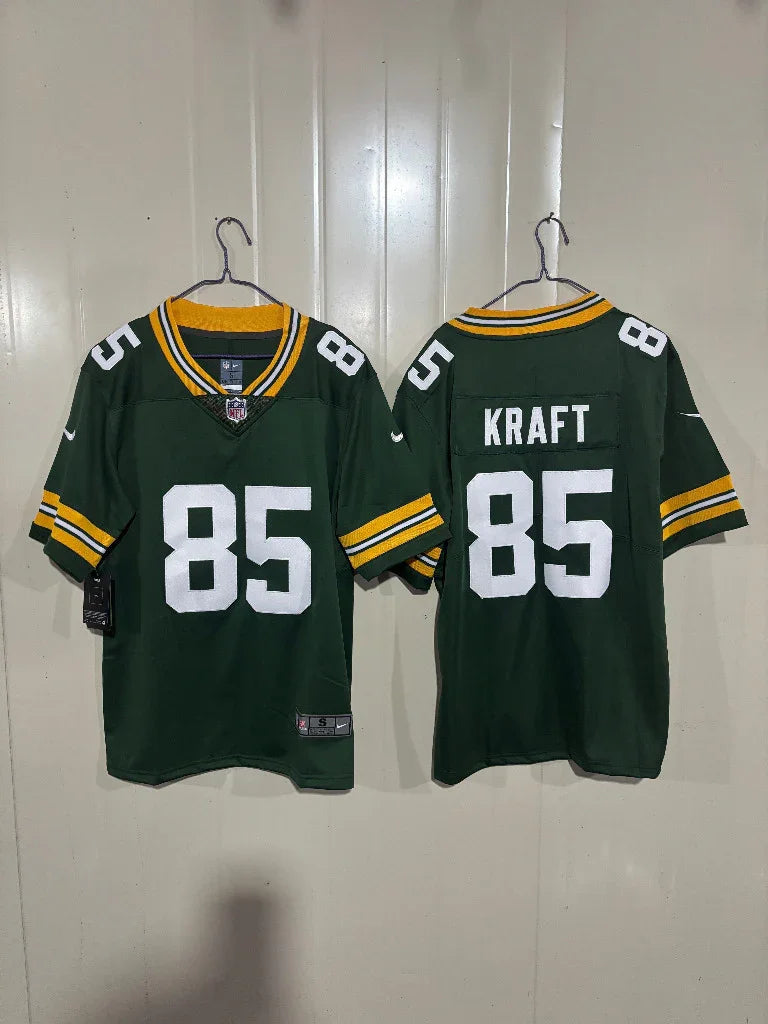Packers 25/26 Kraft #85 Green/White NFL Game Jersey
