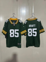 Packers 25/26 Kraft #85 Green/White NFL Game Jersey