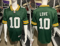Packers 25/26 Love #10 Green/White NFL Game Jersey