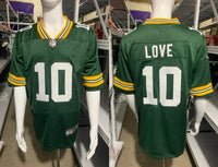 Packers 25/26 Love #10 Green/White NFL Game Jersey