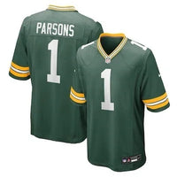 Packers 25/26 Parsons #1 Green/White NFL Game Jersey