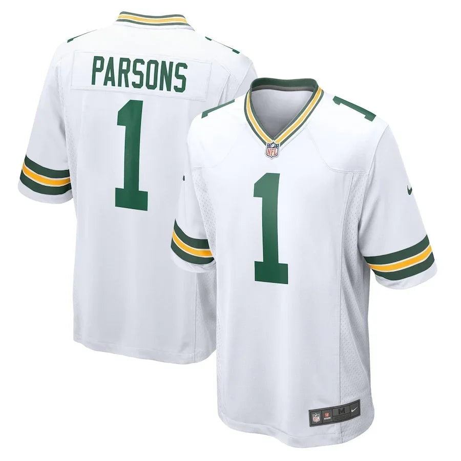 Packers 25/26 Parsons #1 White/Green NFL Game Jersey
