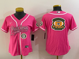 Packers 25/26 Parsons Green Bay Pink Women Baseball Style Jersey