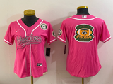 Packers 25/26 Parsons Green Bay Pink Women Baseball Style Jersey